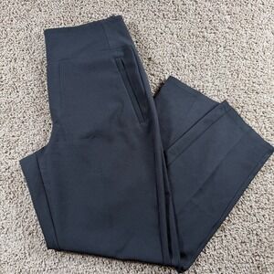 Athleta Black High Waisted Straight Leg‎ Career Work Pants 6 Trousers pull on